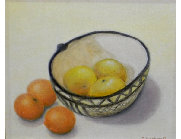 Õlimaal Natüürmort mandariinid ja õunad, AM1281